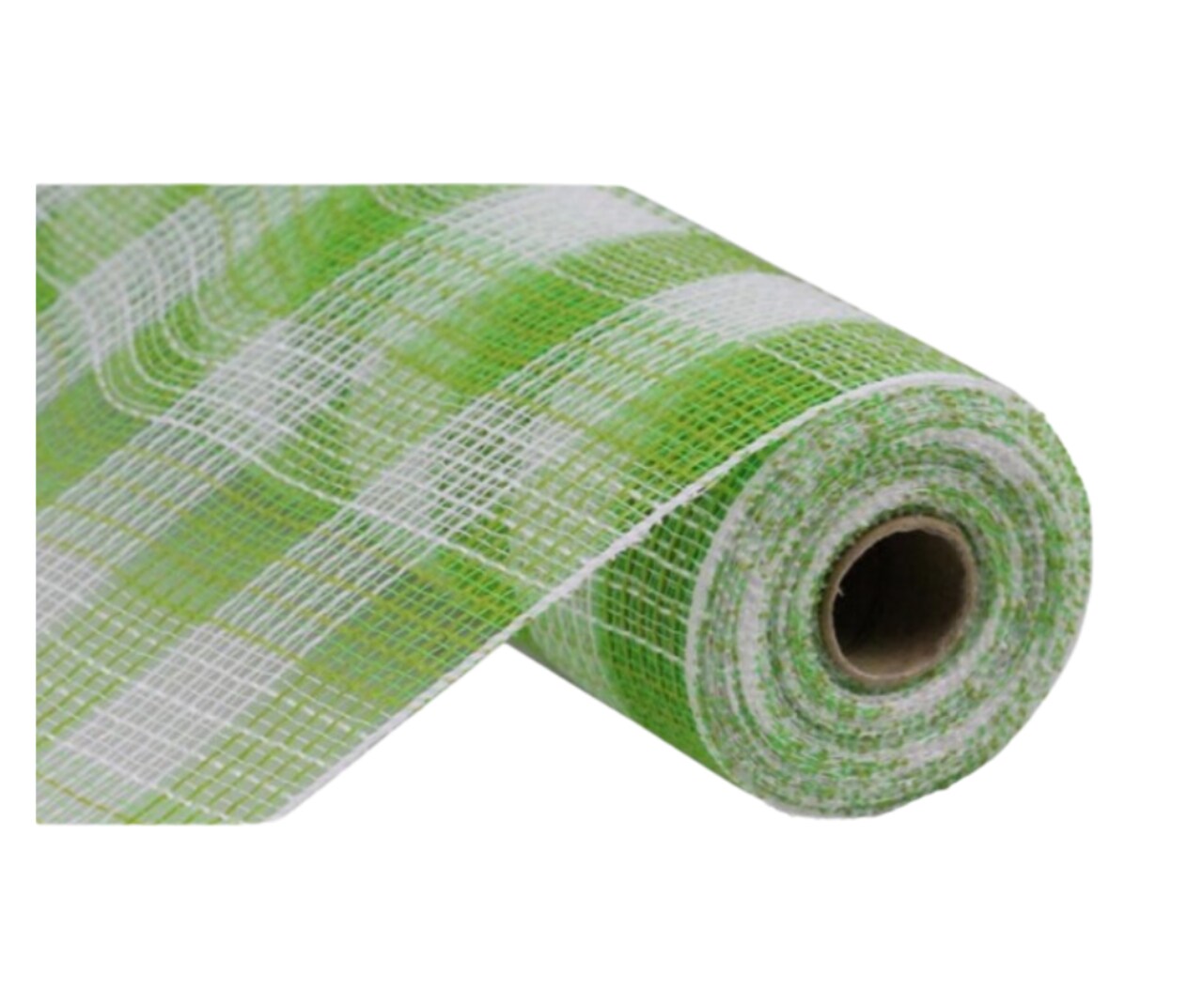 10.25&#x22;x10YD Faux Jute Checkered Mesh in Fresh Green/White - Versatile Crafting Material-RY832066